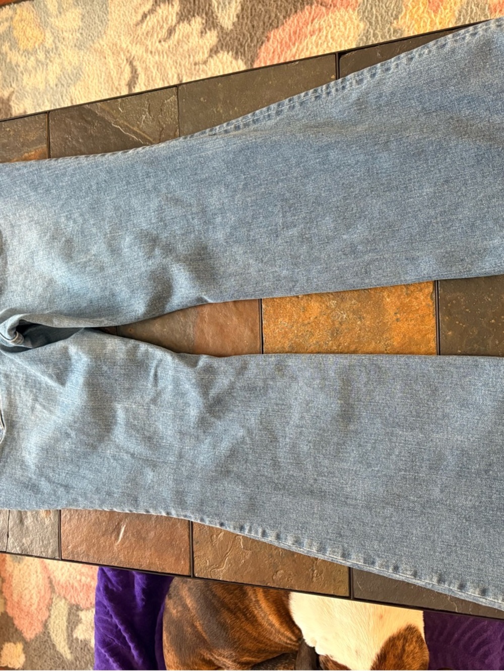 Madewell Light Blue Flared Jeans with Lettuce Hem - Picture 9 of 9